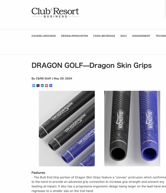 Dragon Golf Grip Dragon Skin Grip press release